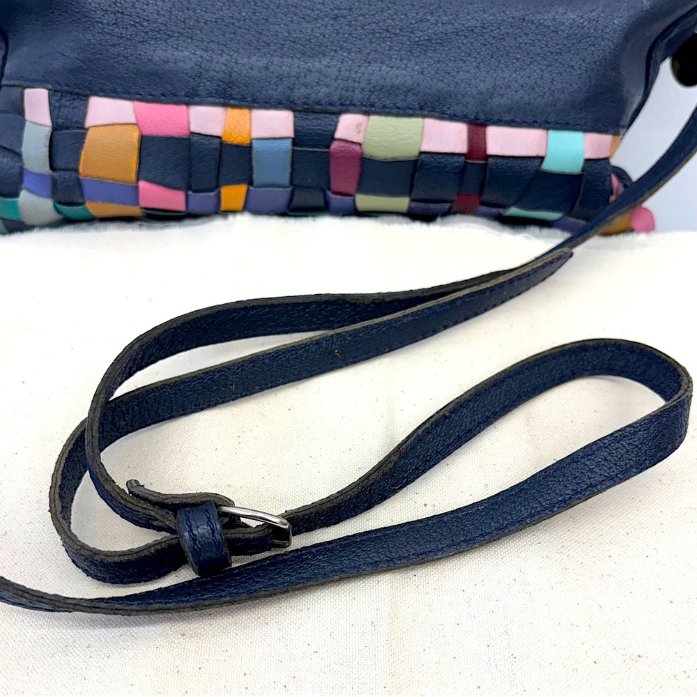 VINTAGE PIERO GUIDI Multicolor Woven Leather Purse Shoulder Bag - Picture 7 of 13